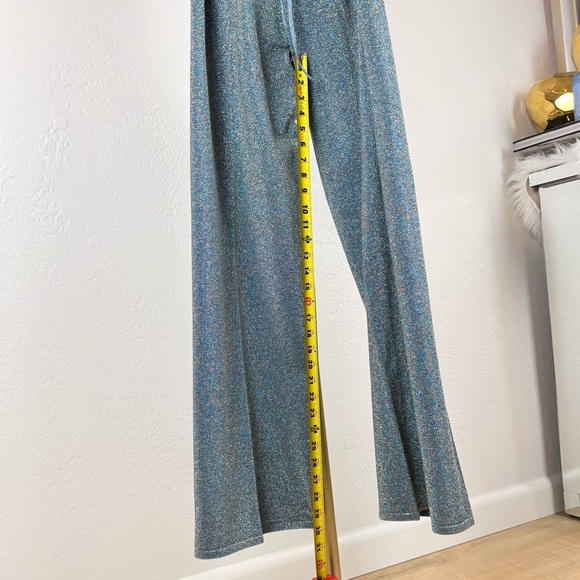 NWT Lanvin Paris Metallic Knit Joggers Blue Gold Lavender M - Picture 9 of 12